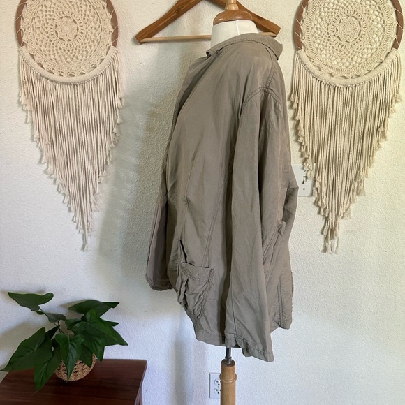 J Jill tan lt brown linen and silk blend lightweight jacket size 3X - Picture 3 of 6